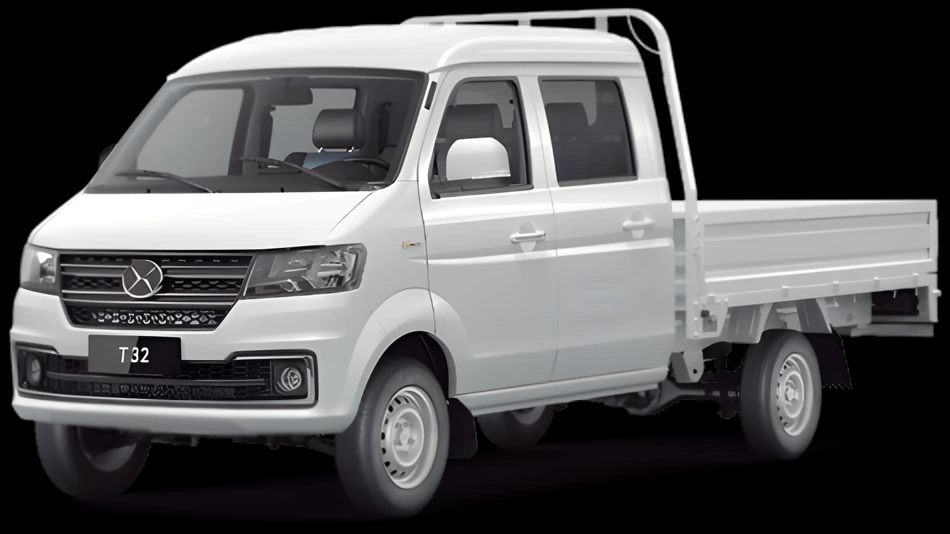 Shineray T32 doble cabina blanca, vista tres cuartos frontal